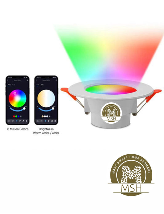 MSH Smart LED Einbaustrahler weiß (7 W) - IP65 - WiFi + Bluetooth